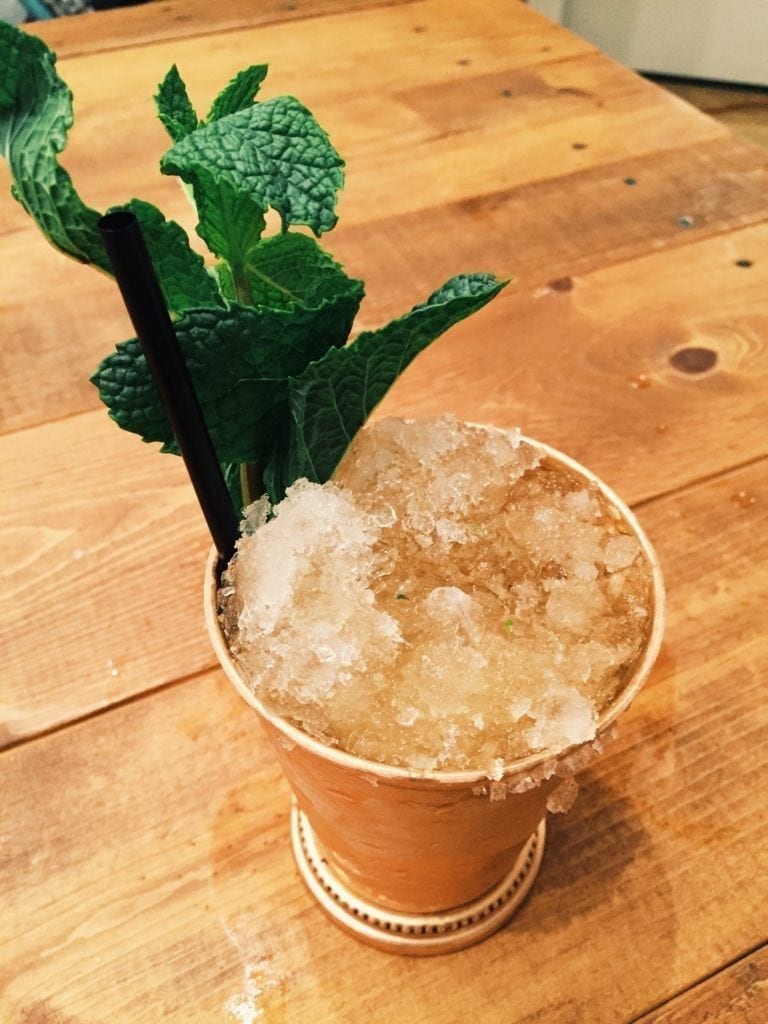 The finished mint julep