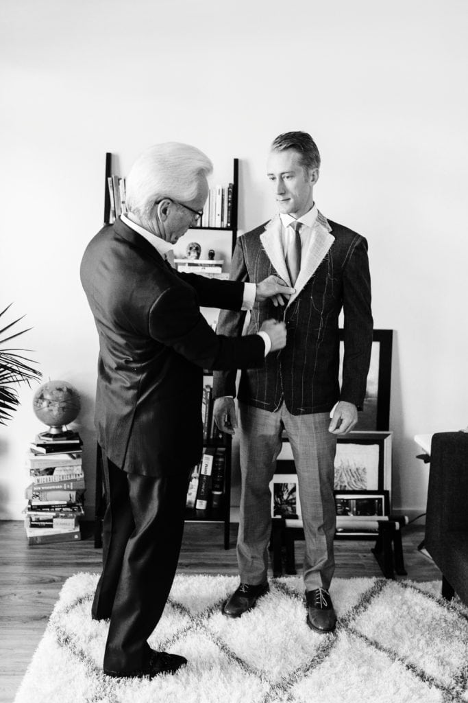 the second fitting or the basted fitting for a bespoke suit