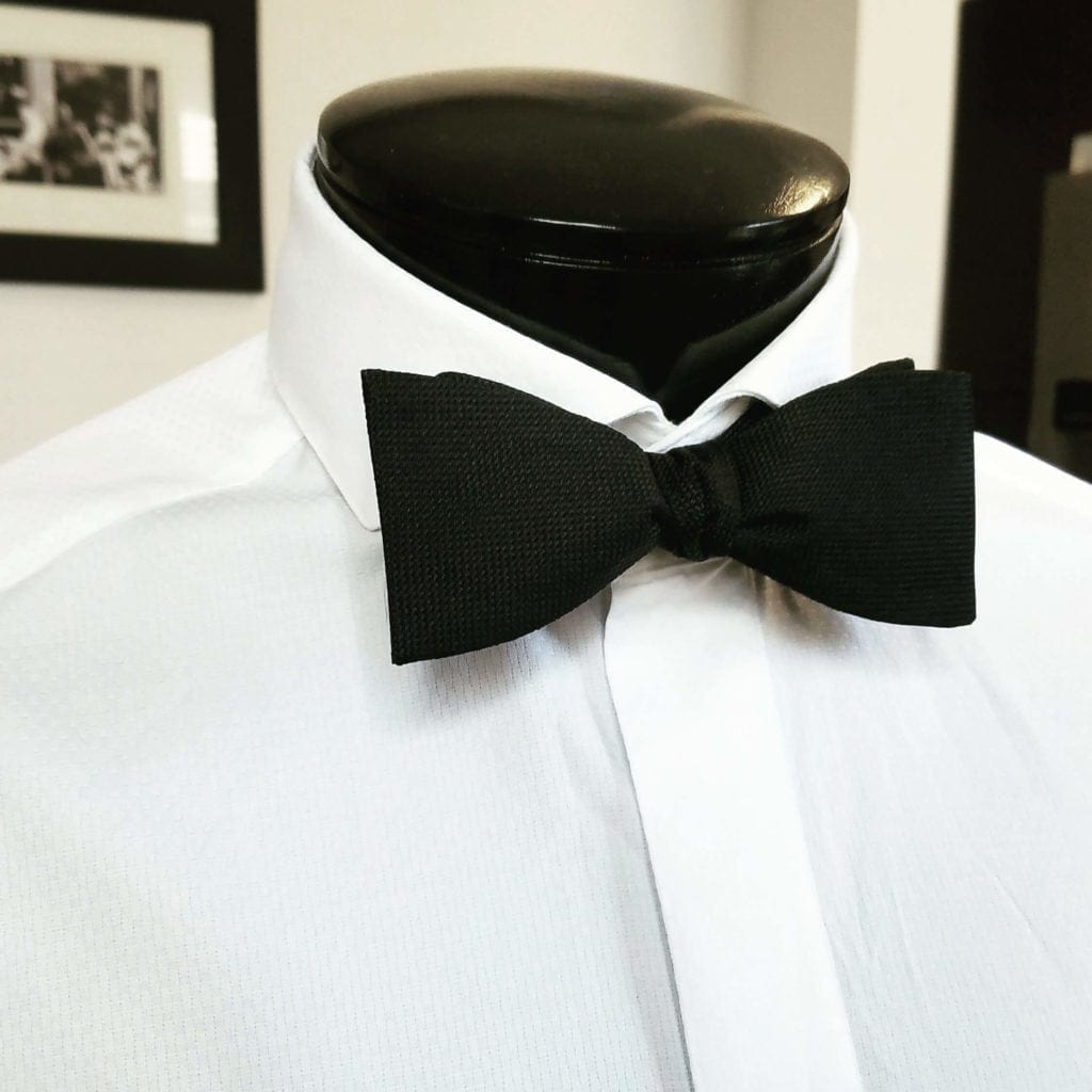 a black bow tie for a tuxedo