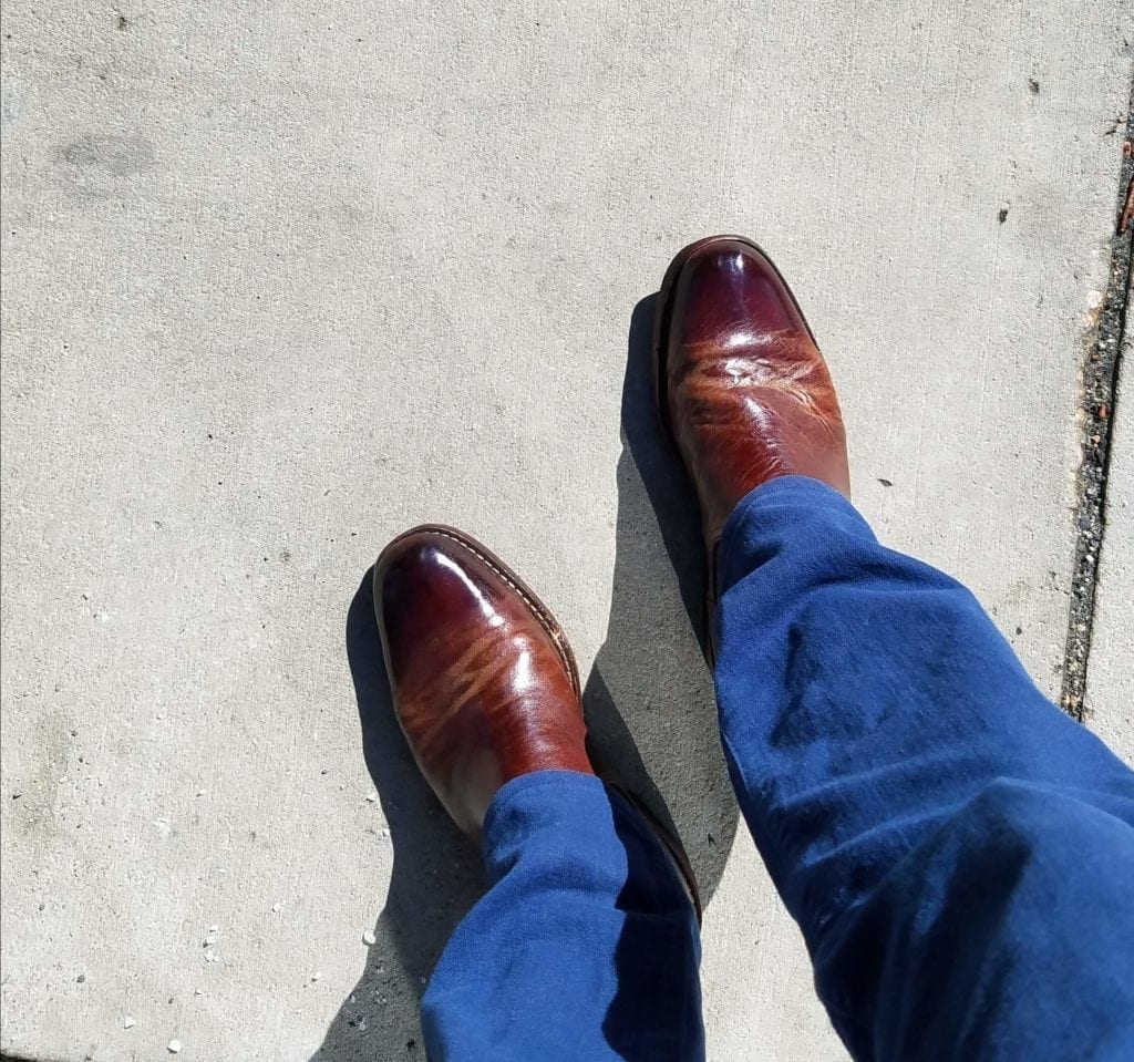 shined cole haan boots