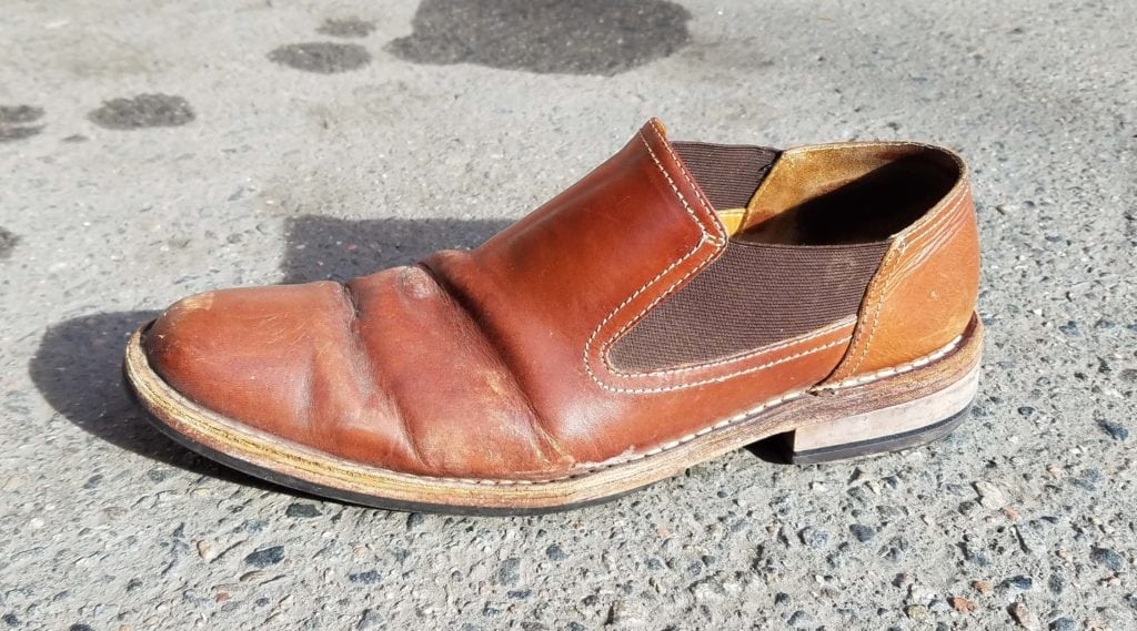 before my shoe shine