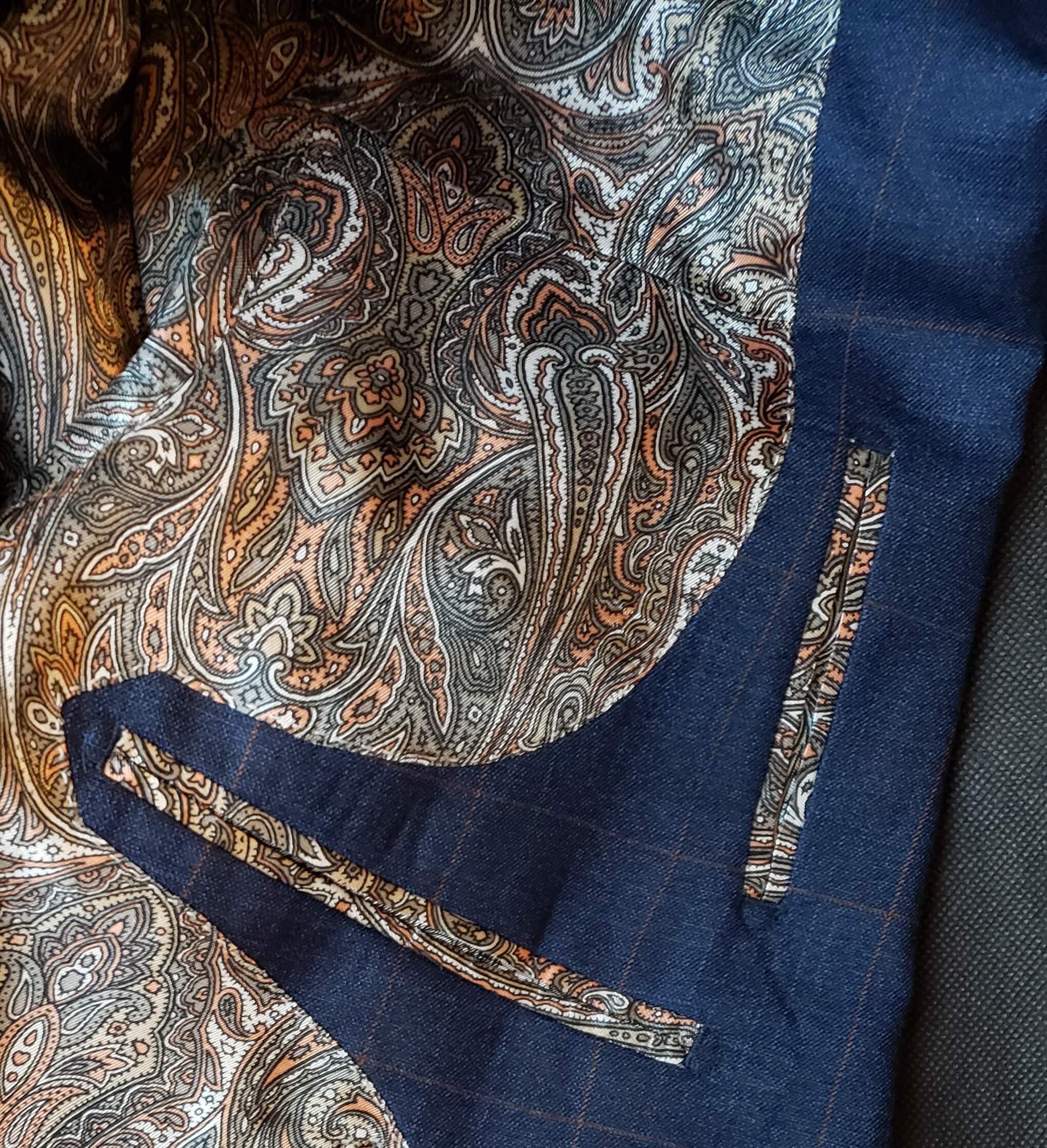 A paisley suit lining