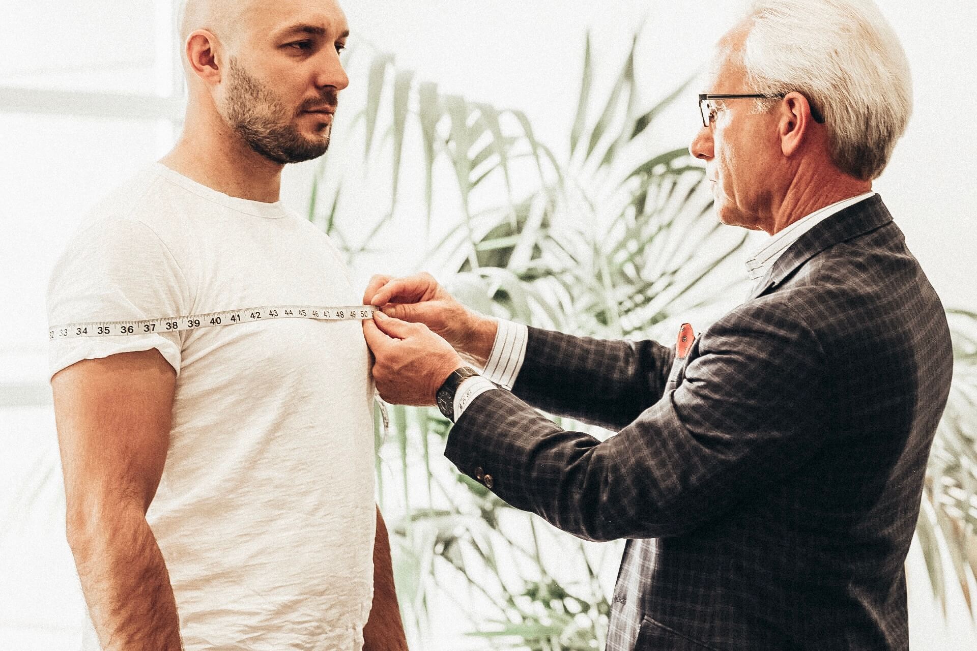 Customer getting measured