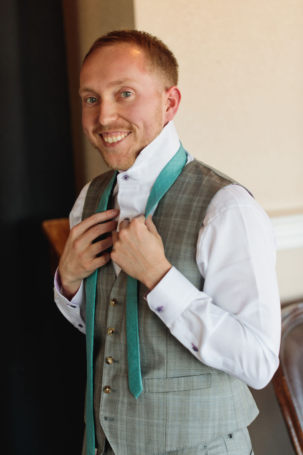 Gray plaid vest