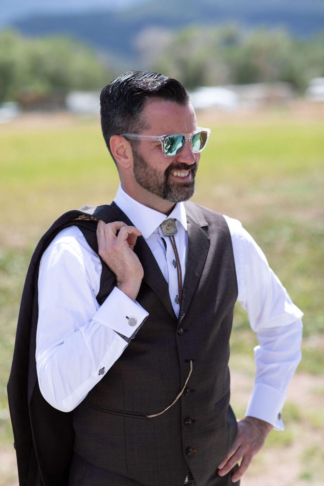 Brown western vest